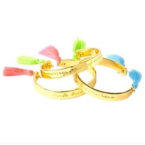 Set of 3 Lilly Pulitzer Tassel cuff bracelet set